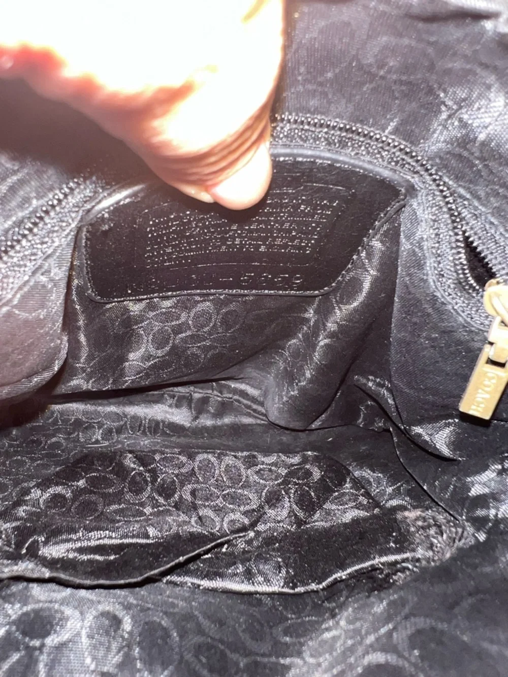 Coach Black Signature Messenger Bag with Gold Hardware